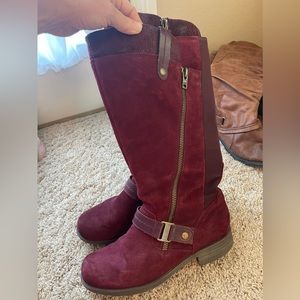 Earth Origins genuine leather wide calf, wide width, gorgeous wine colored boots